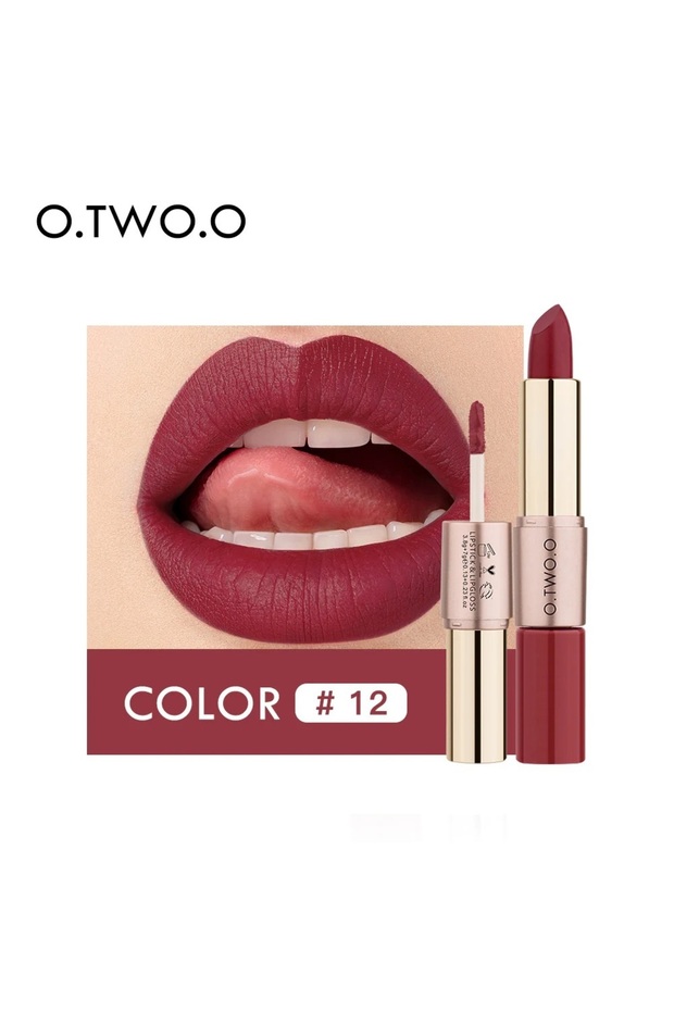 2-in-1 Matte Liquid Lipstick – High Pigment. Long Wear. Double Impact (Color-RGLL12)