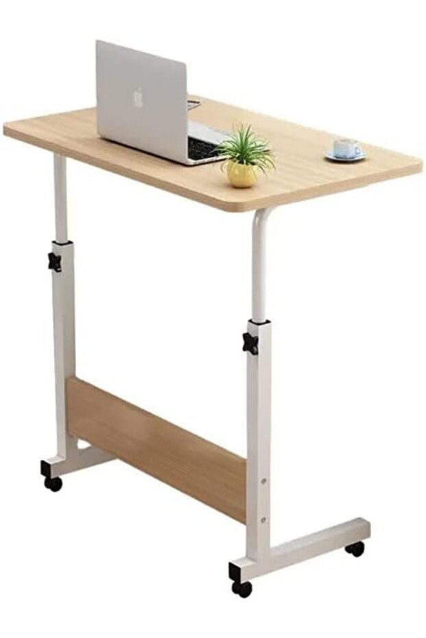 Laptop Table 80x40 CM, Height Adjustable Computer Table