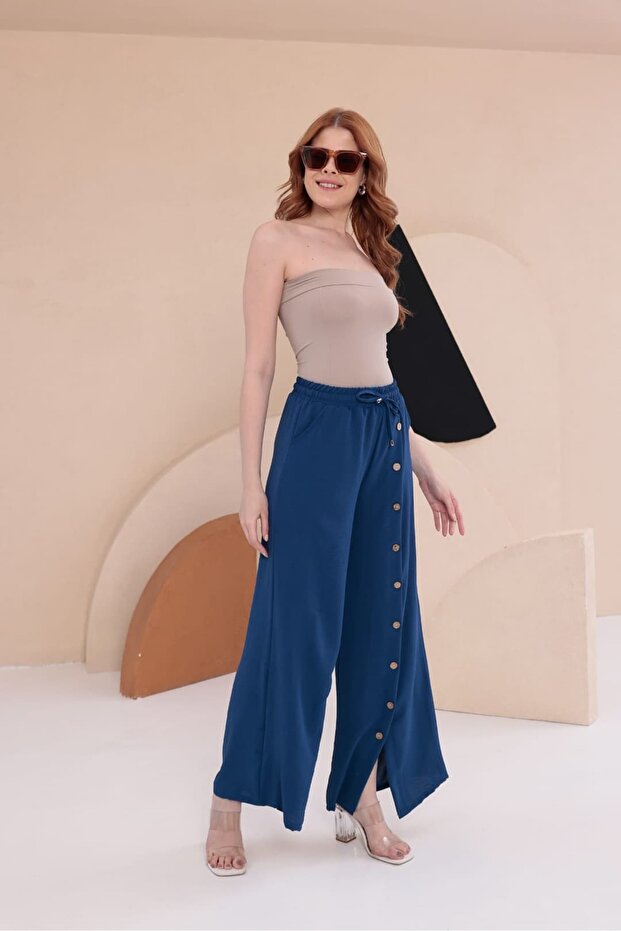 بنطلون كوكونات مزين بأزرار HKN34 - 3