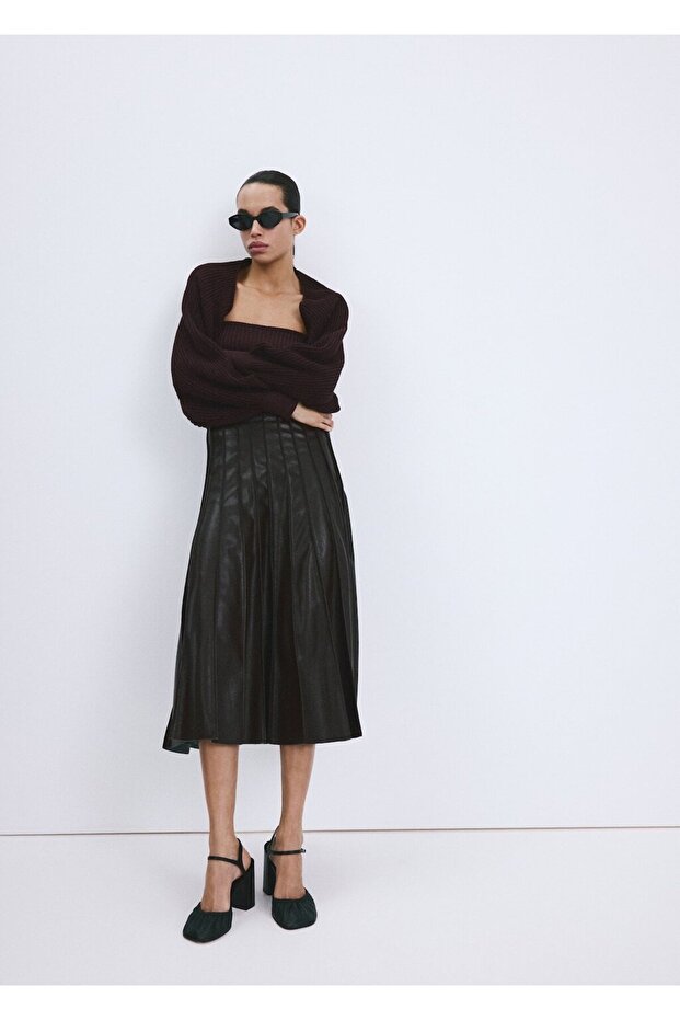 Balon kollu örgü hırka - 2