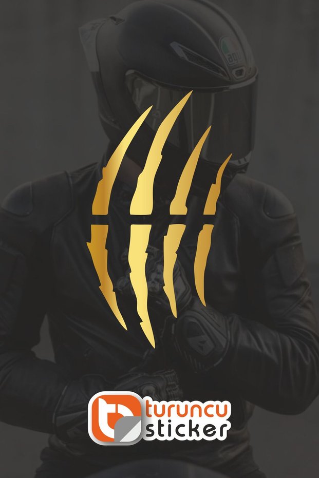 Helmet Claw Sticker (1 Piece) 9X16 cm - Helmet - Motor - Laptop - Vehicle - Helmet Sticker Sticker