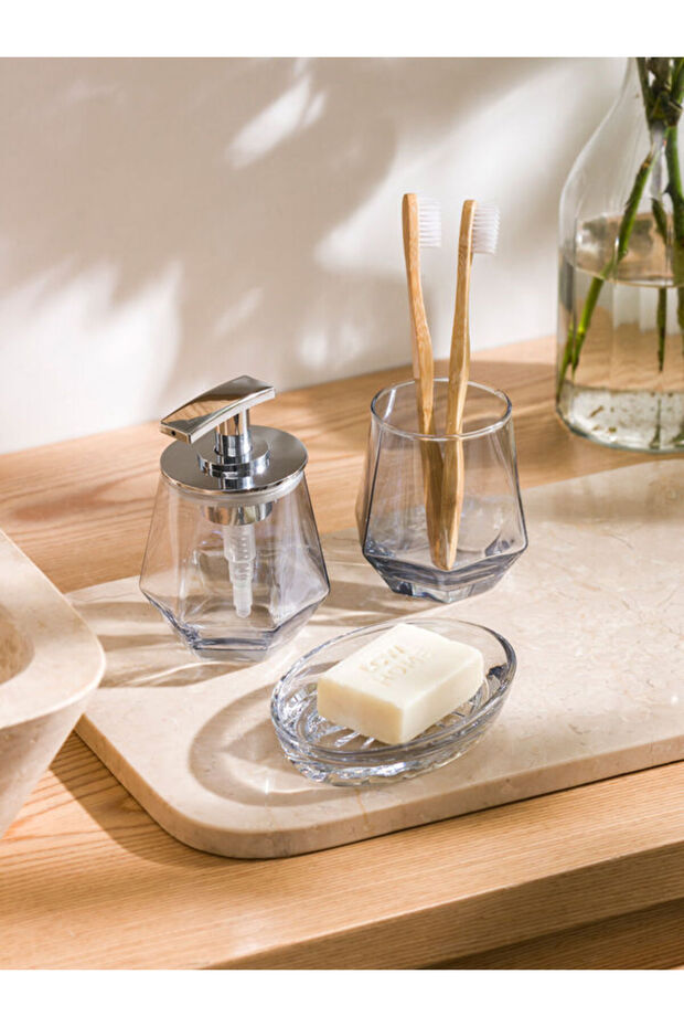 Sparkling Choices 3-Piece Glass Bathroom Set from Shining Store