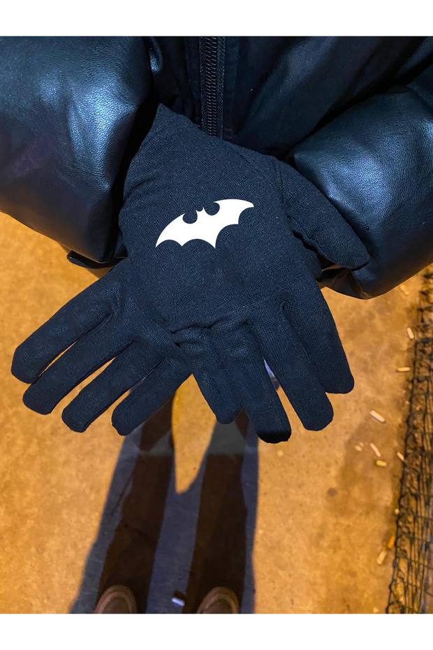 Batman Logolu Reflektörlü Siyah Eldiven - 1