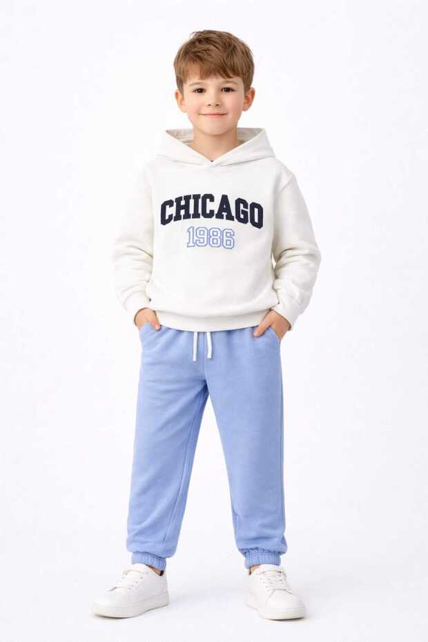 Seasonal Cotton Hooded Children's Top and Bottom Set