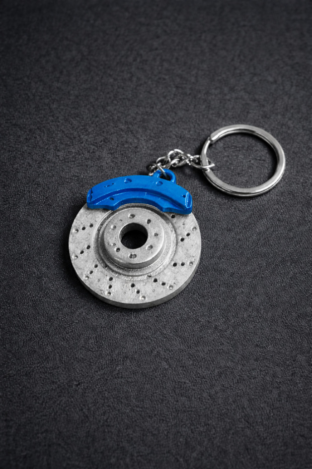 Disc Brake Shaped Keychain with Movable Design