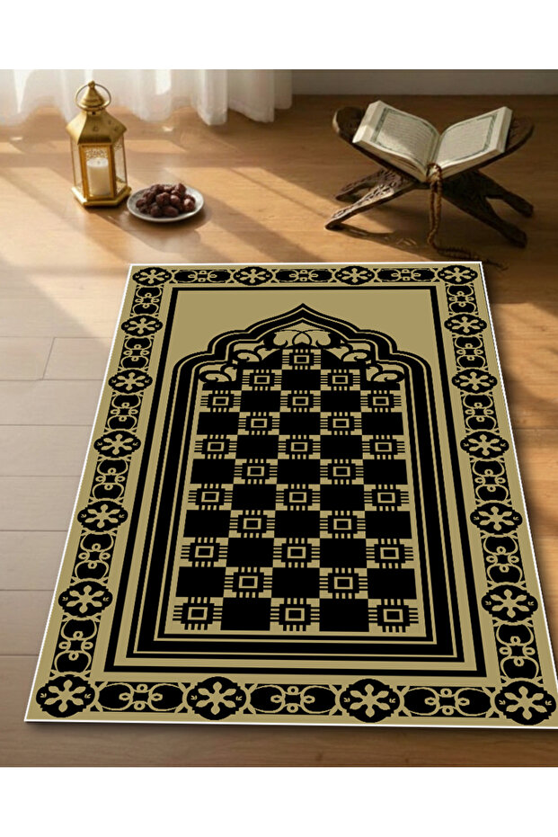 سجادة ذات سطح ناعم وقاعدة غير قابلة للانزلاق، تصميم عصري أنيق بنمط عتيق | إس سي دي