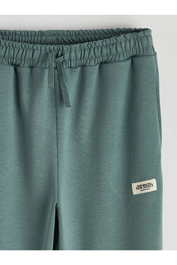 Green Elastic Waist Boys Jogger Sweatpants