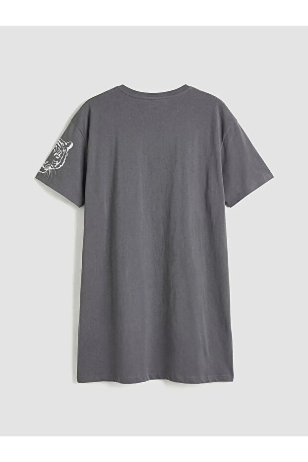 Gray Stranger Things Printed Women's Nightgown
