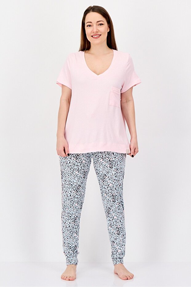 Women 2 Pieces Animal Print Top And Bottom Pyjama Set, Multicolor