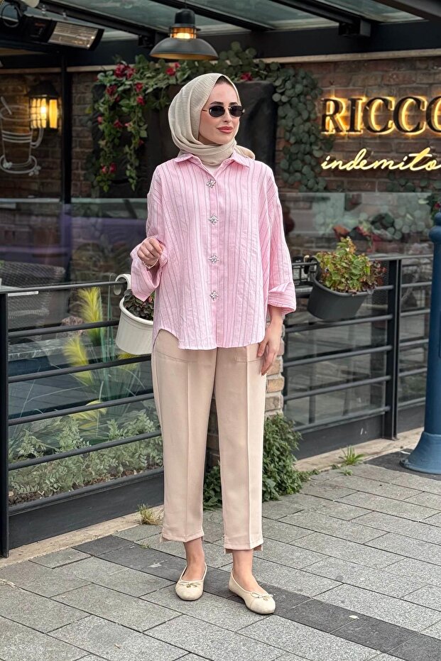 Gömlek 26S8012 Pembe - 1