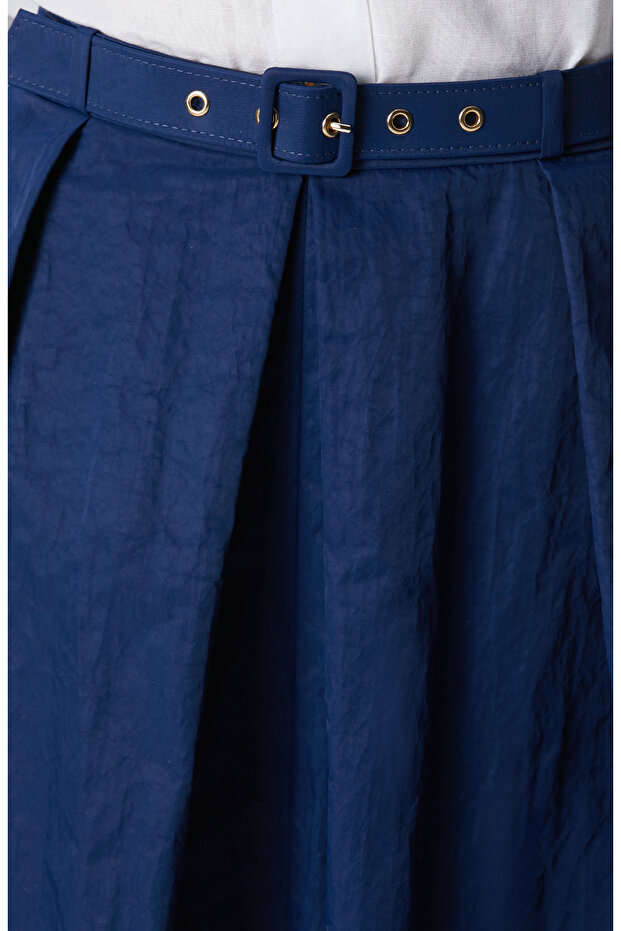 Lacivert Kemerli Etek - 5