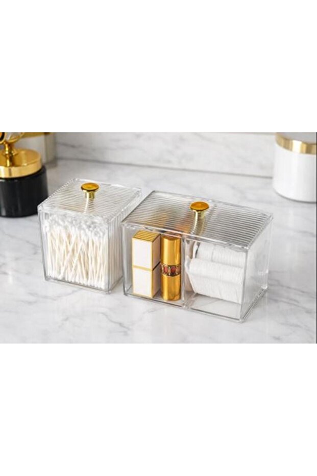 Transparent Acrylic Makeup Organizer with Lid