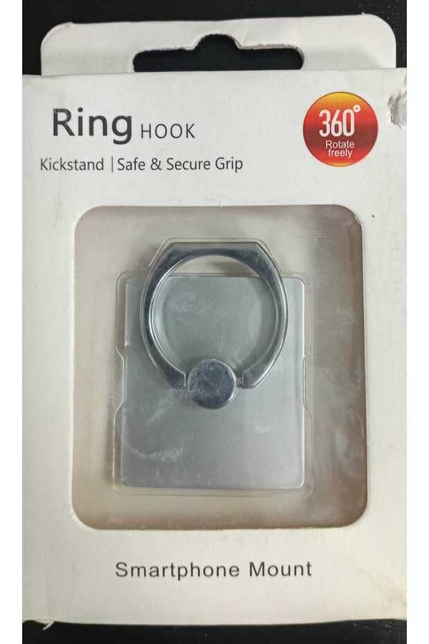 Rotating Ring Kickstand Mobile Phone Holder - SILVER - 1