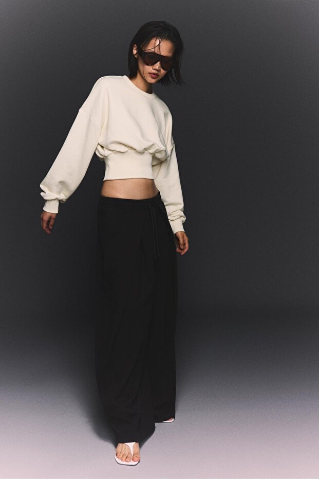 Kemerli bel sweatshirt - 3