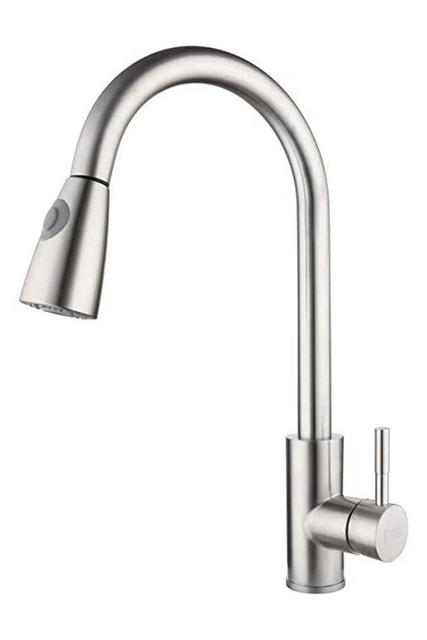 Pull-out kitchen faucet with two spray patterns, silver - 1