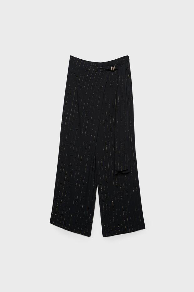 بنطلون من الخيوط المعدنية المتدفقة - 6