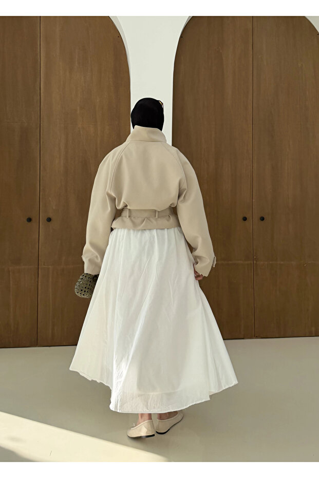 5013 HT DİK YAKA TRENÇ bej - 8