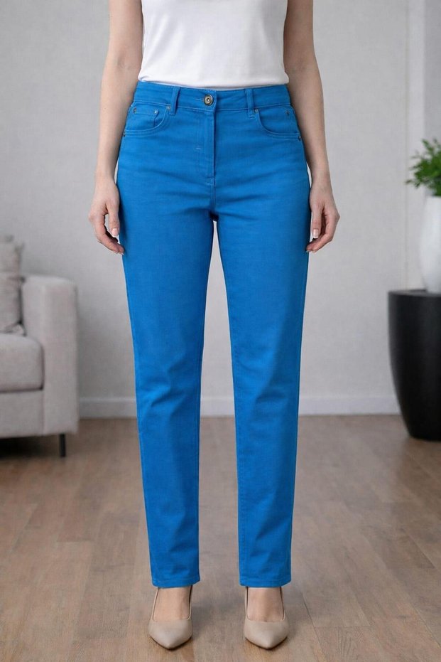 Bonitaliz 185 back pocket high waist 5 pocket lycra tube leg pants
