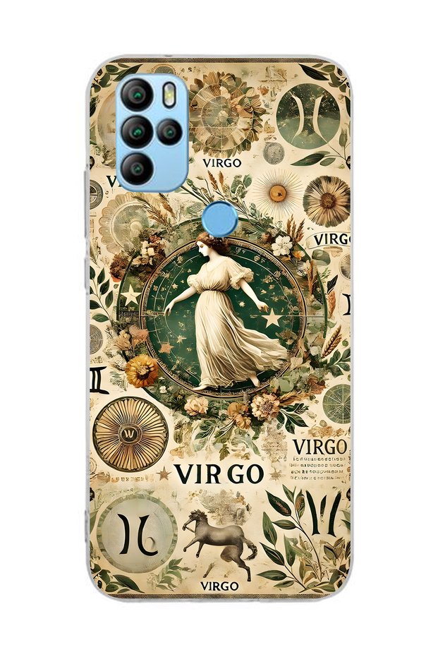 Omix X300 / X500 Compatible Transparent Phone Case with Virgo Pattern