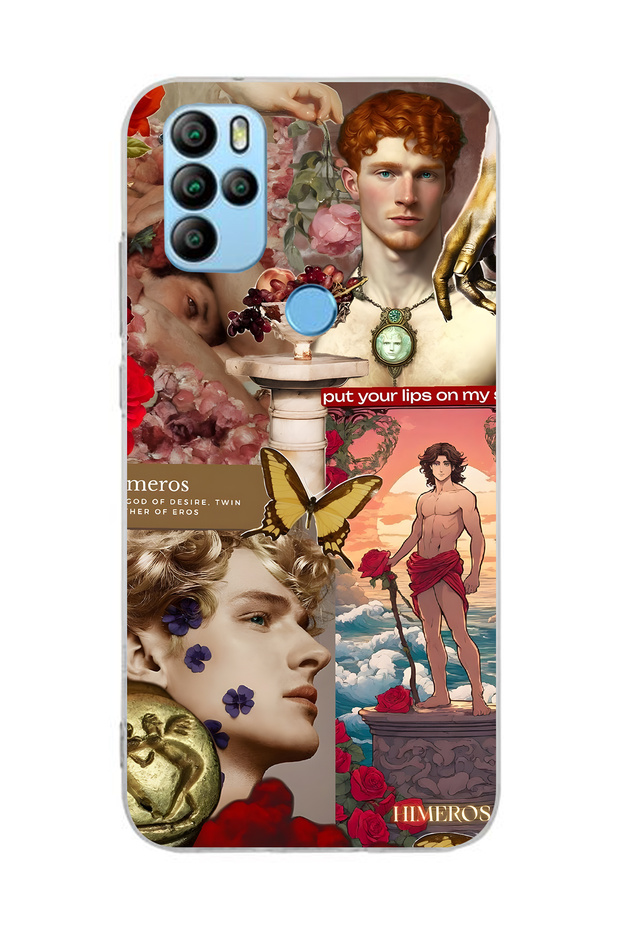 General Mobile Gm 21 Pro Compatible Himeros Patterned Transparent Phone Case - 1