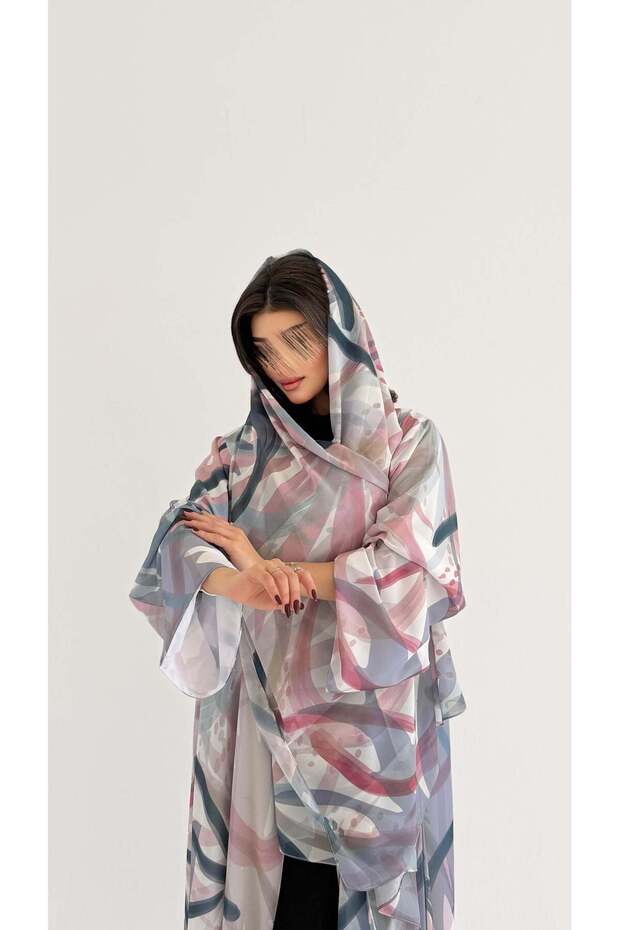 MWT1075 - عباية طباعة | Printed Abaya - 1
