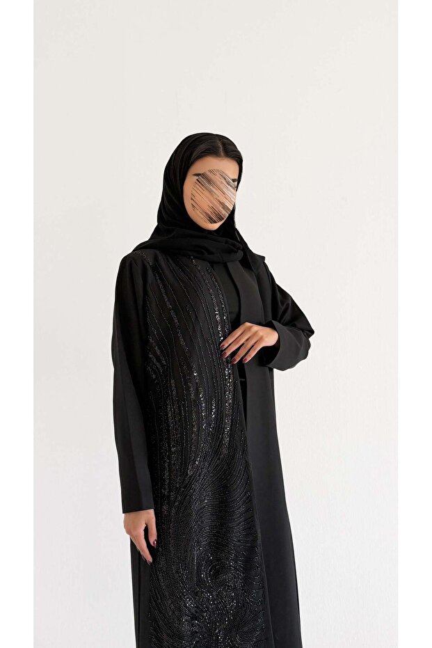 MWT1092 - عبايه اسود اشك اسود