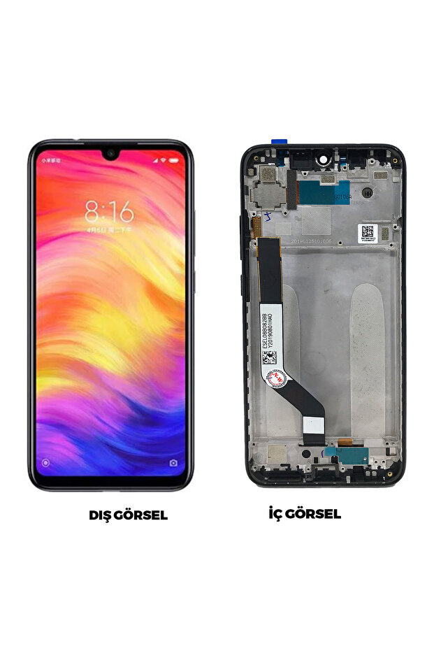 شاشة LCD تعمل باللمس لهاتف Redmi Note 7 مع غطاء خلفي (حافظة) - 1