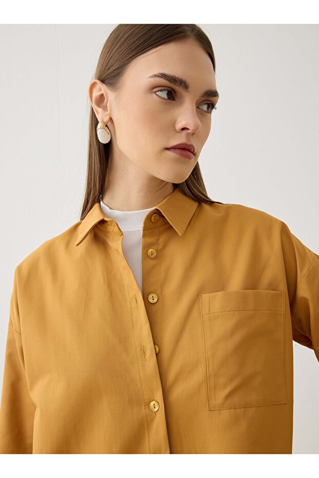 Geniş Manşet Detaylı Basic Tunik - Camel - - 4