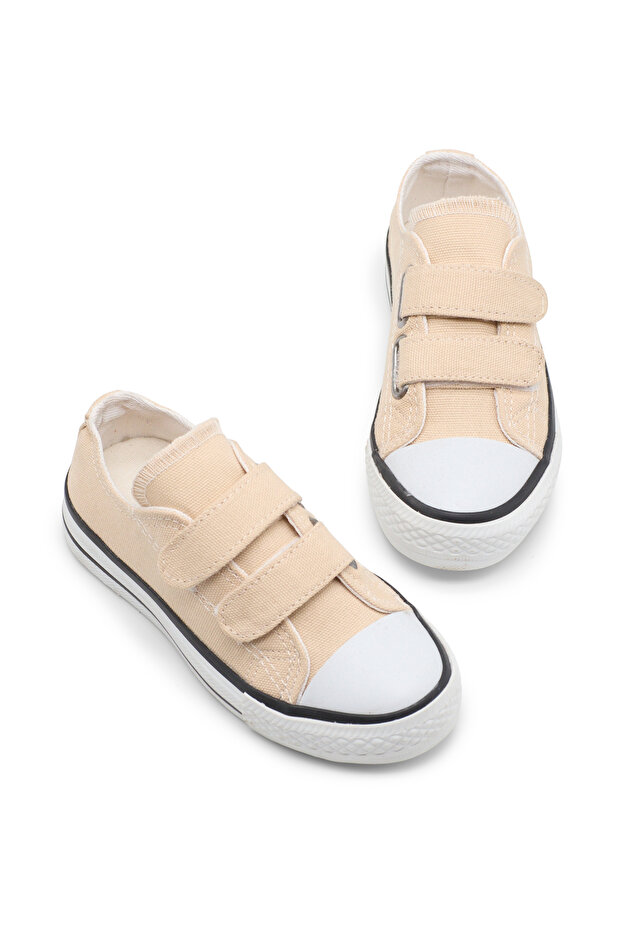 Children's Unisex Beige Comfortable Double-Strapped Shoes