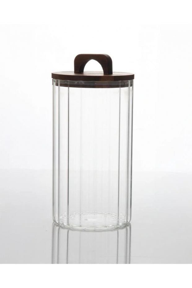 Acacia Lid Glass Jar 3200 ml Tkebt Single Color
