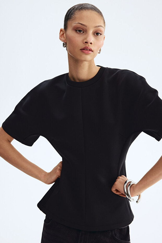 Peplumlu Scuba Üst - 2