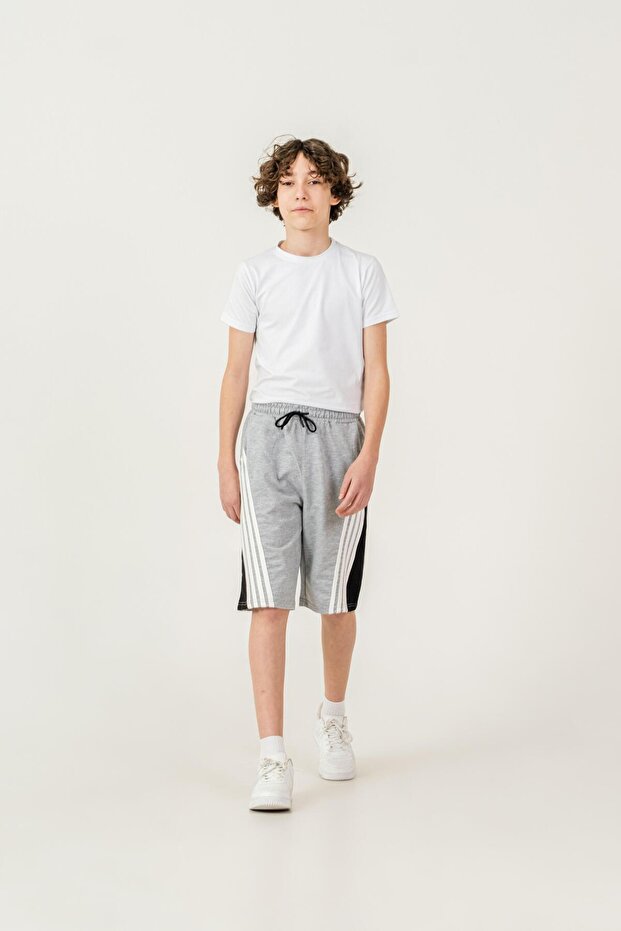 Garni Piece Double Leg 4-Stripe Boys' Shorts