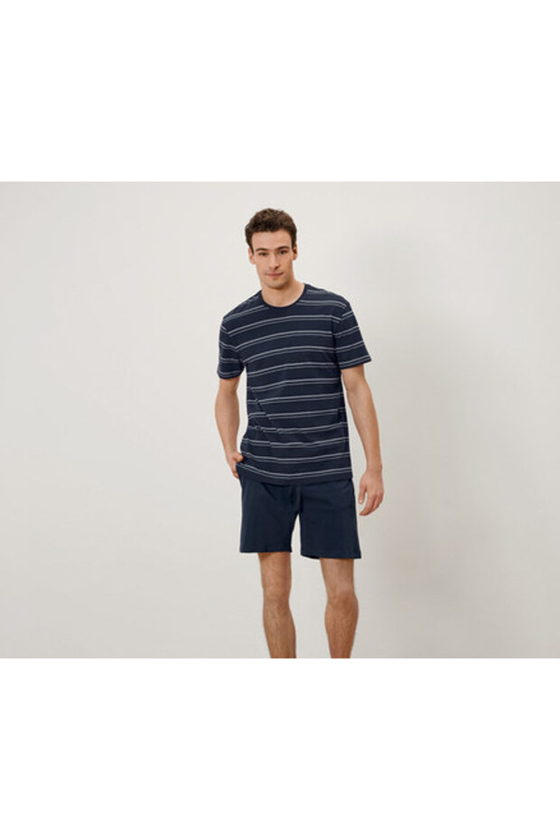 Erkek Şortlu Pijama, Çizgi/Laci - 1