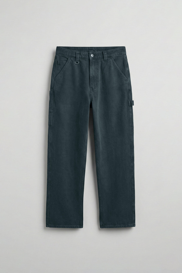 Men's Baggy Carpenter Jeans with Pockets Blue