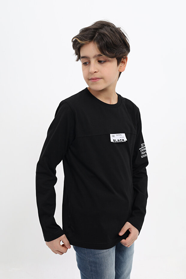 Boy's Printed Crew Neck Long Sleeve T-Shirt