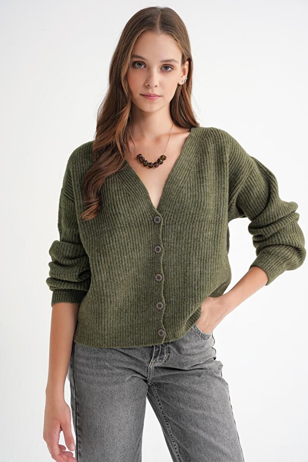Mixray V-Neck Buttoned Knitwear Cardigan