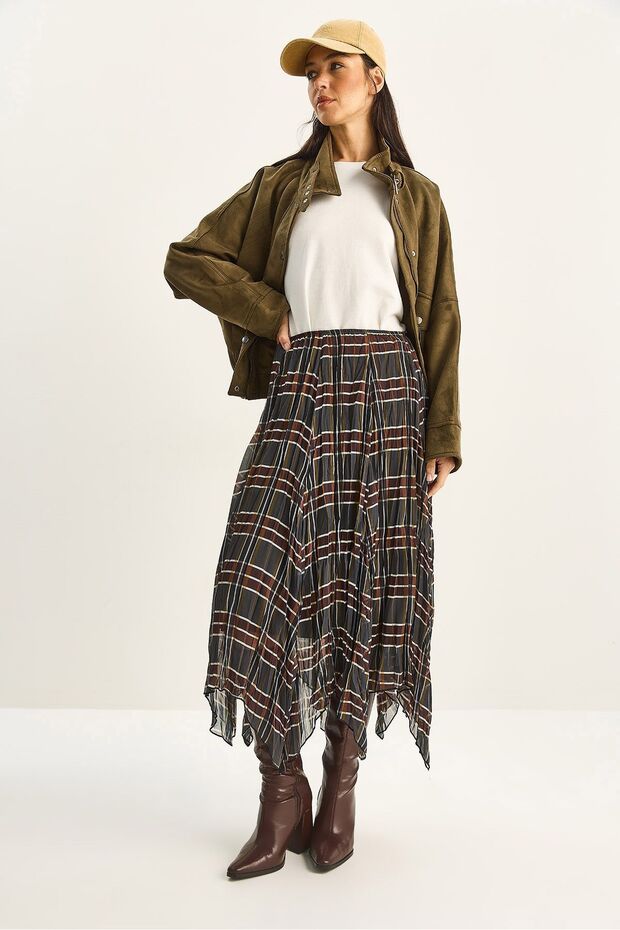 LUCCI checked midi Checked with Lined - 6