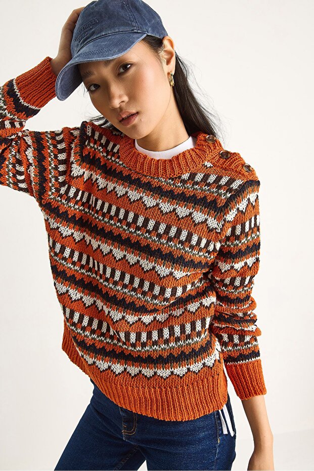 Knitted sweater with Patterned LUCCI - 5