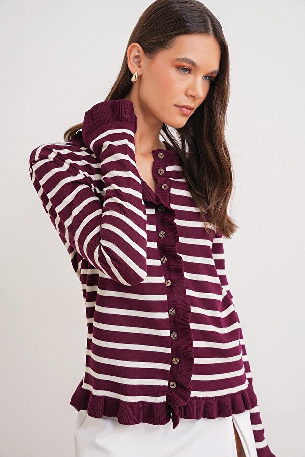 Mixray striped button-down cardigan - 4