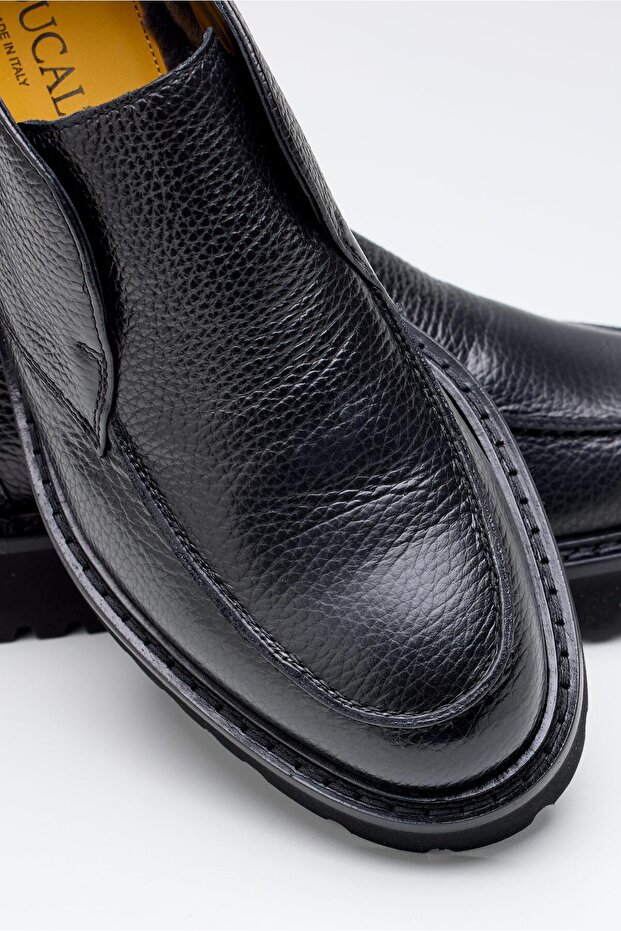 Siyah Bağcıksız Deri Bot - 6