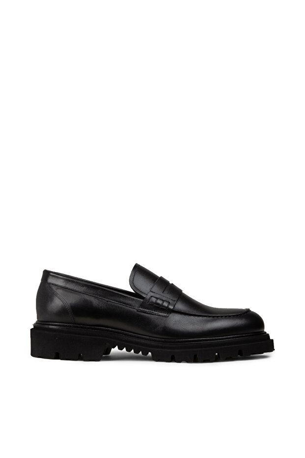 Men's Genuine Leather Black Loafer