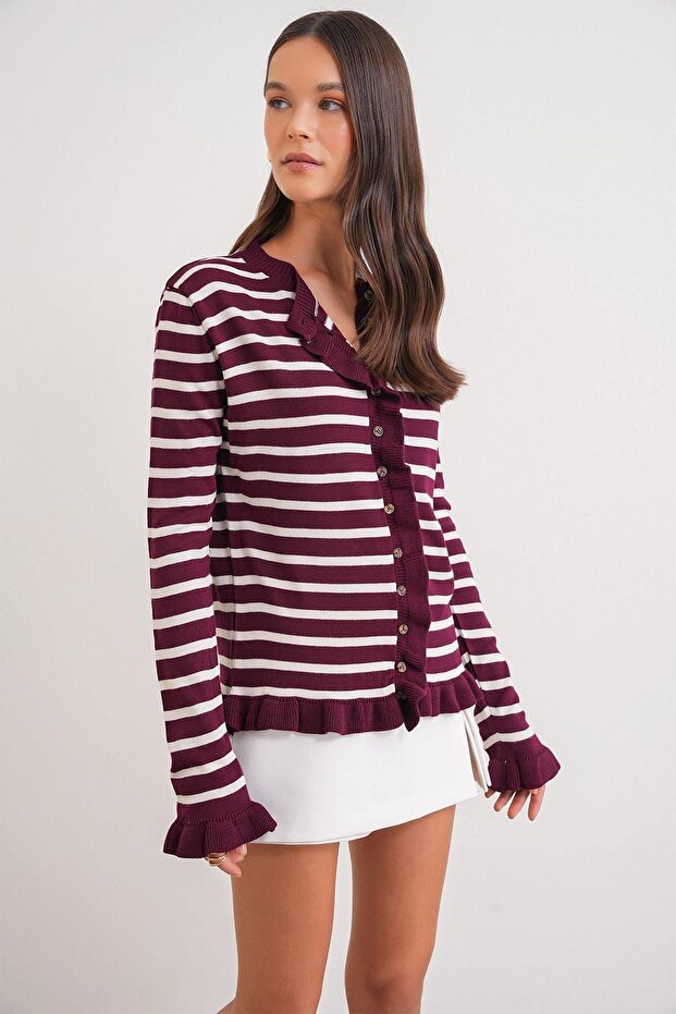 Mixray striped button-down cardigan - 3