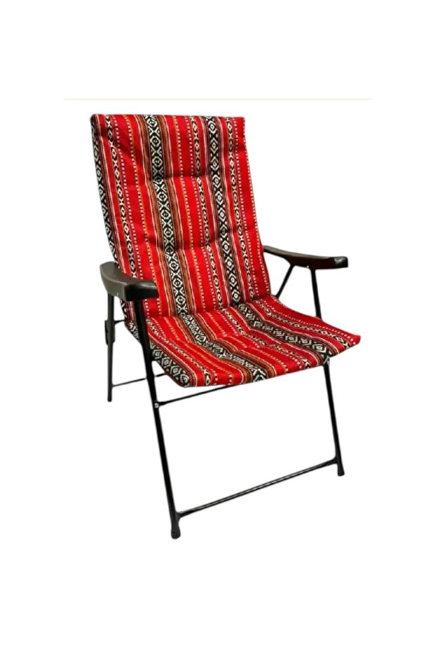 كرسي رحلات وتخييم فاخر ومبطن بالإسفنج تصميم مريح قابل للطي مع مسند ظهر مرتفع 45×45×92 سم