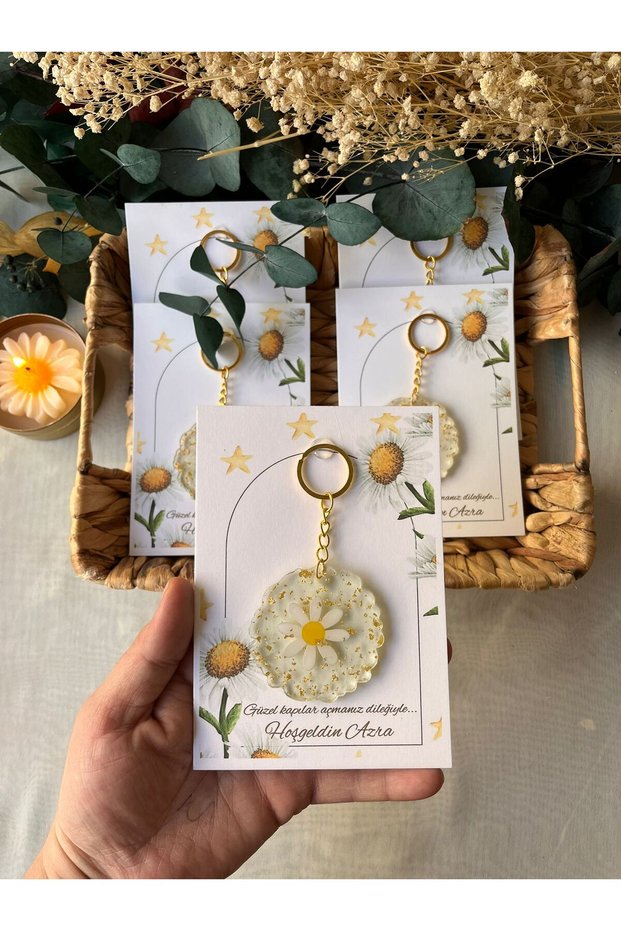 Daisy Keychain Baby Favor 1 Age Birthday Baby Shower Favor 20 Item(s)