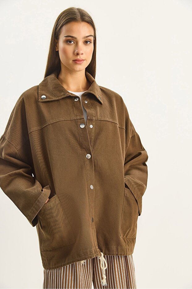 LUCCI oversized button-up Denim jacket - 6