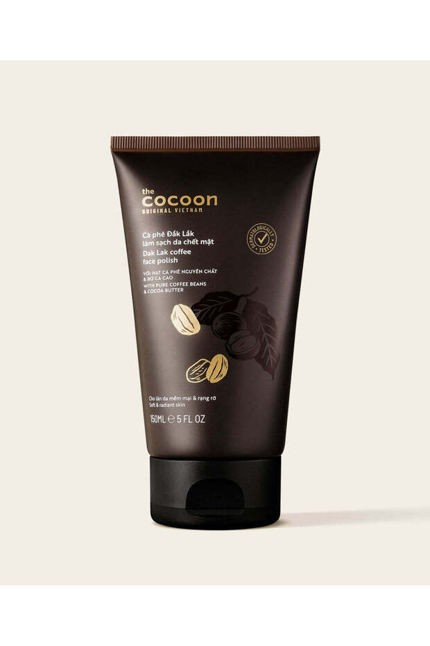 Dak Lak Coffee Face Scrub with Cocoa Butter Exfoliating Polish for Smooth Bright Skin