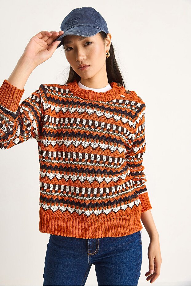 Knitted sweater with Patterned LUCCI - 3