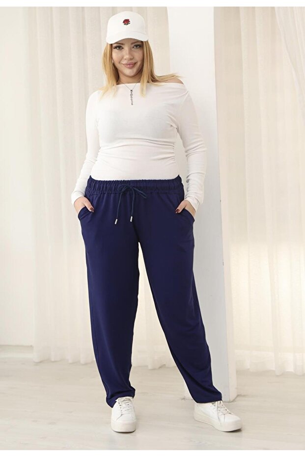 Plus Size Basic Sweatpants with Pockets - 7