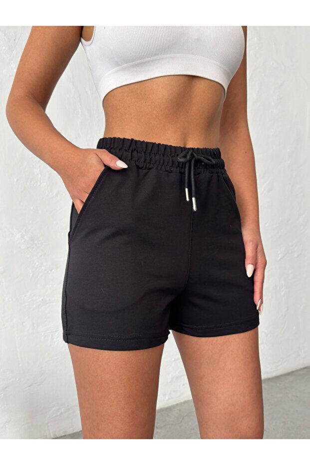 Women's High Waist Combed Cotton Mini Shorts