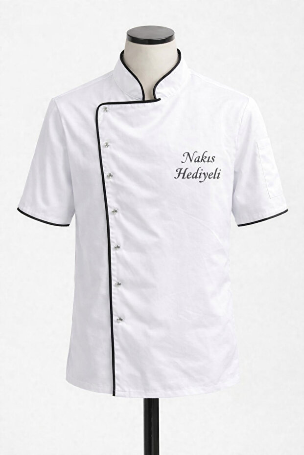 Short Sleeve Chef Jacket – Professional Cook Uniform, Chef Shirt Chef Uniform with Embroidery Gift
